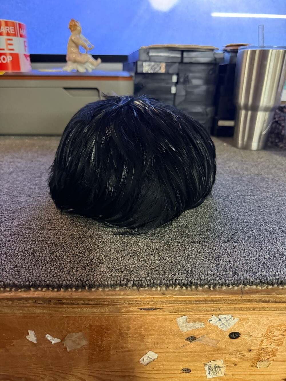Vintage Marshall Field & Company Black Feather Skull Cap Hat